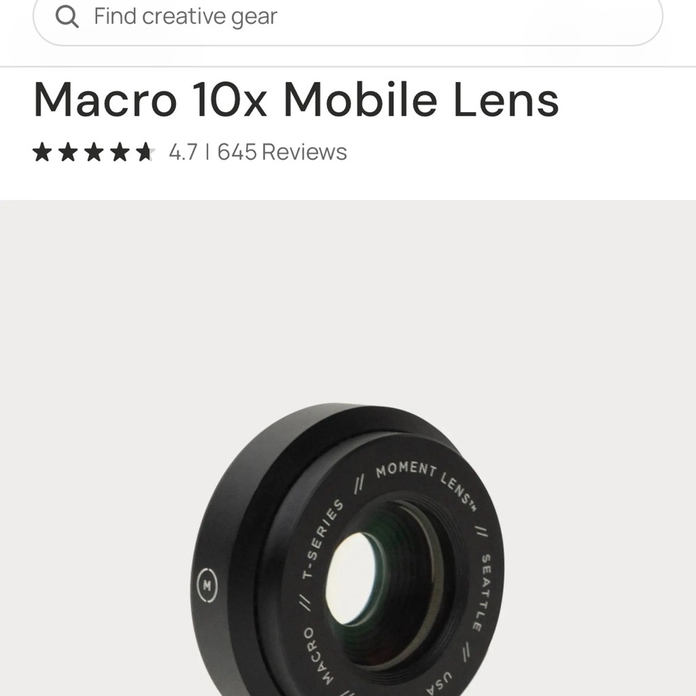 Moment Macro 10x Mobile Lens - Black